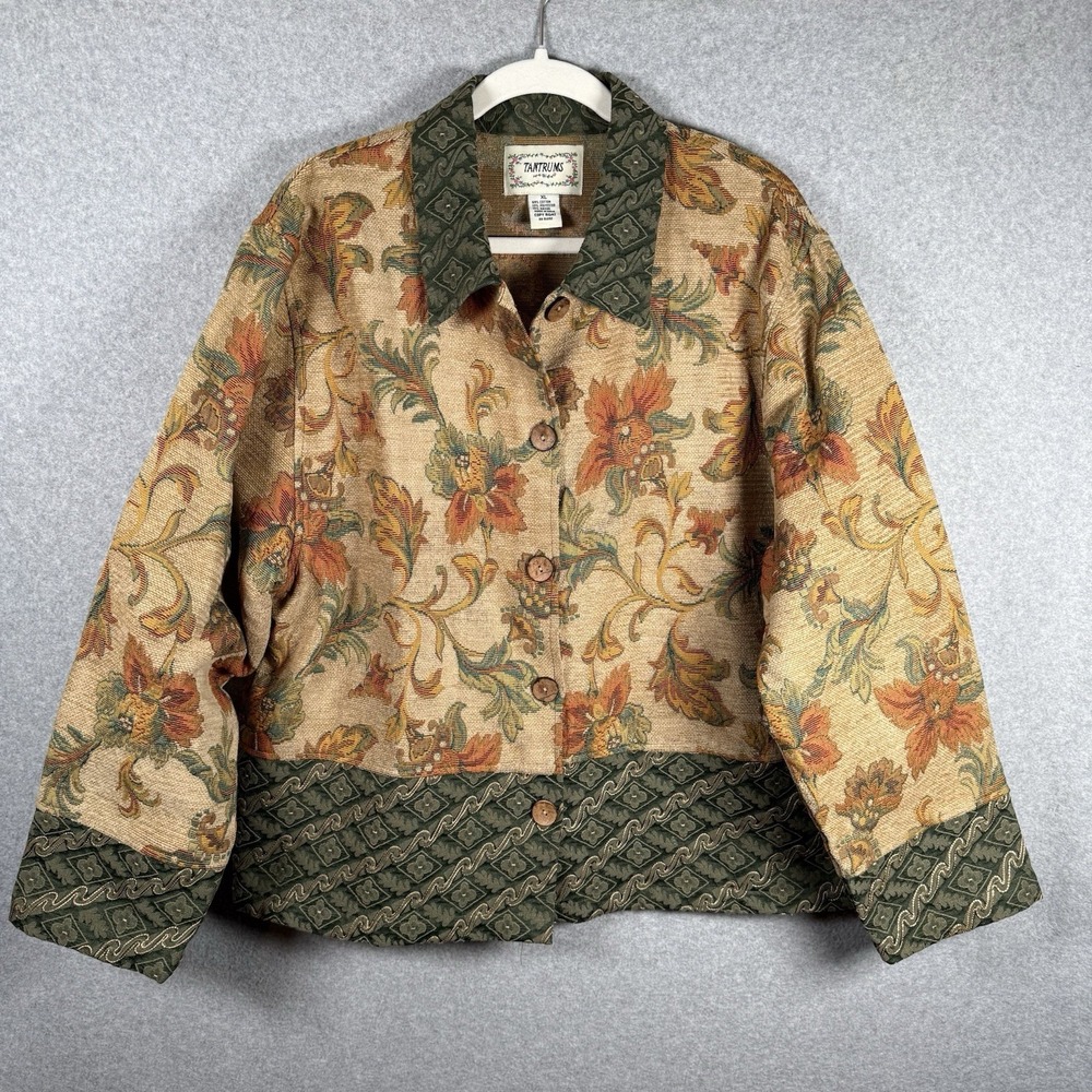 Tantrums tapestry jacket womens XL fall button front patterned 90s Vintage